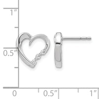 14k White Gold Diamond Heart Post Earrings-EM5528-013-WA
