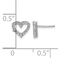 14k White Gold Diamond Heart Earrings-EM5529-010-WA