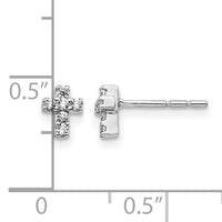 14k White Gold Diamond Cross Earrings-EM5535-016-WA