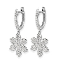 14k White Gold Diamond Snowflake Earrings-EM5538-050-WA