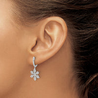 14k White Gold Diamond Snowflake Earrings-EM5538-050-WA
