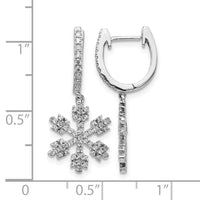 14k White Gold Diamond Snowflake Earrings-EM5538-050-WA