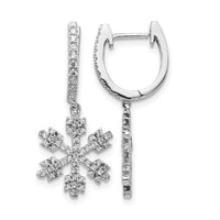 14k White Gold Diamond Snowflake Earrings-EM5538-050-WA