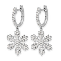 14k White Gold Diamond Snowflake Earrings-EM5538-100-WA