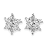 14k White Gold Diamond Snowflake Earrings-EM5539-016-WA