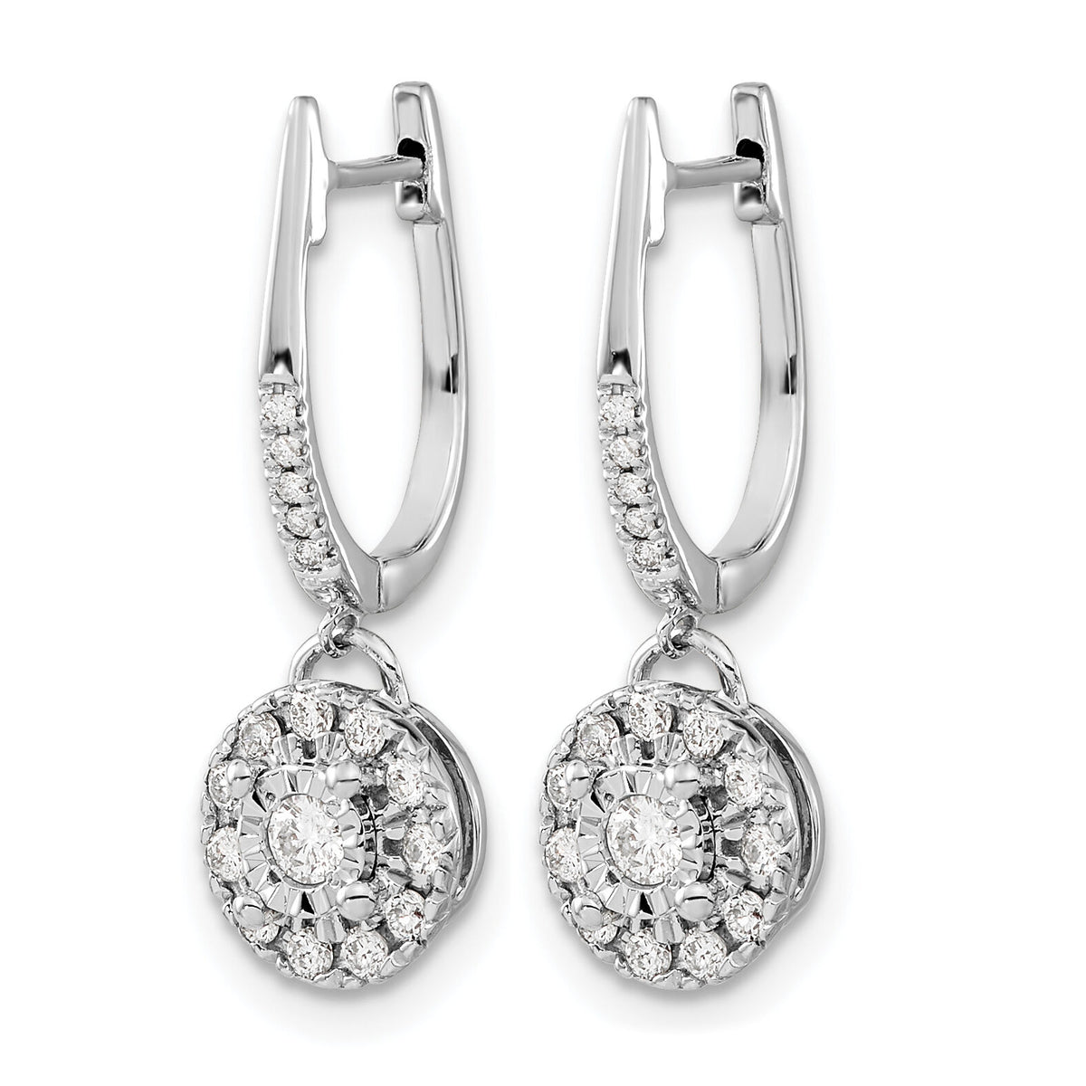 14k White Gold 0.35ct Dia. Round Dangle Hinged Hoop Earrings-EM5542-033-WA