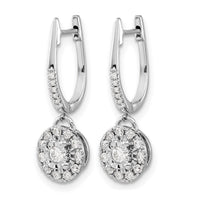 14k White Gold 0.35ct Dia. Round Dangle Hinged Hoop Earrings-EM5542-033-WA