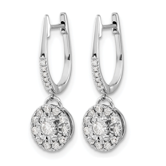 14k White Gold 0.35ct Dia. Round Dangle Hinged Hoop Earrings-EM5542-033-WA