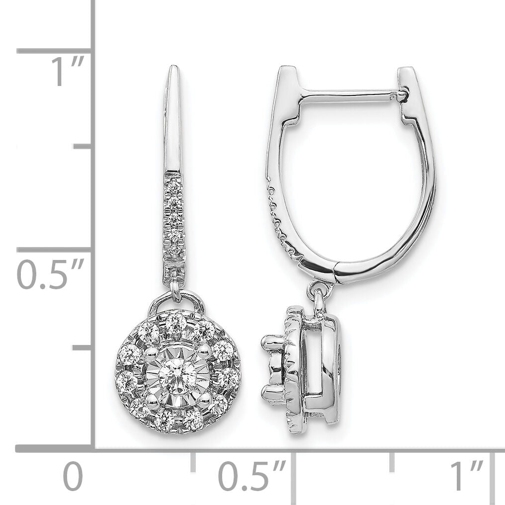14k White Gold 0.35ct Dia. Round Dangle Hinged Hoop Earrings-EM5542-033-WA