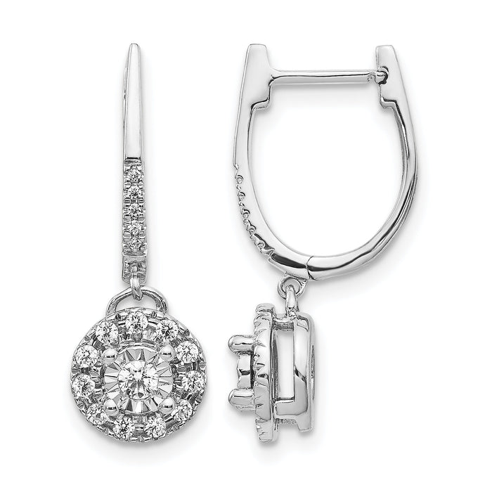 14k White Gold 0.35ct Dia. Round Dangle Hinged Hoop Earrings-EM5542-033-WA