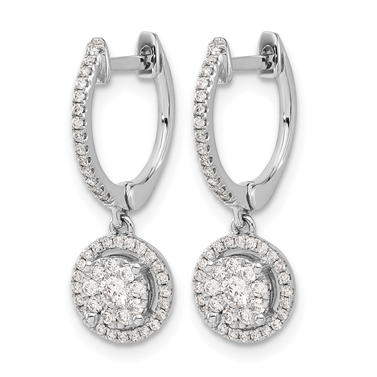 14k White Gold Diamond Hinged Hoop Earrings-EM5543-050-WA