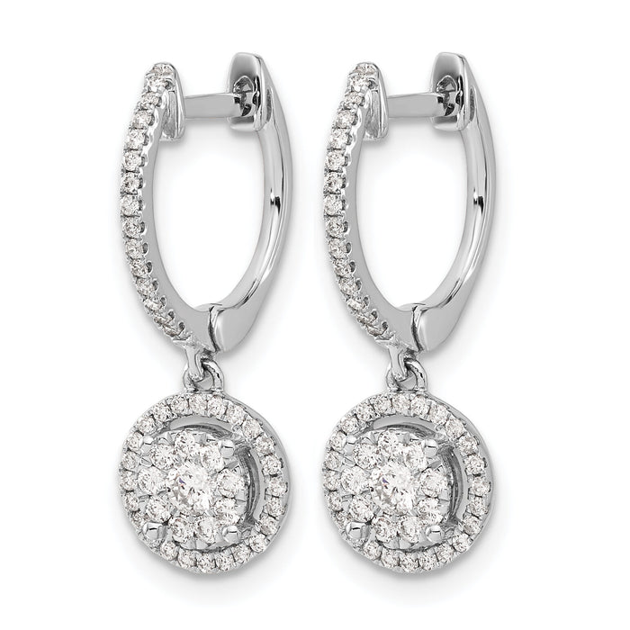 14k White Gold Diamond Hinged Hoop Earrings-EM5543-050-WA