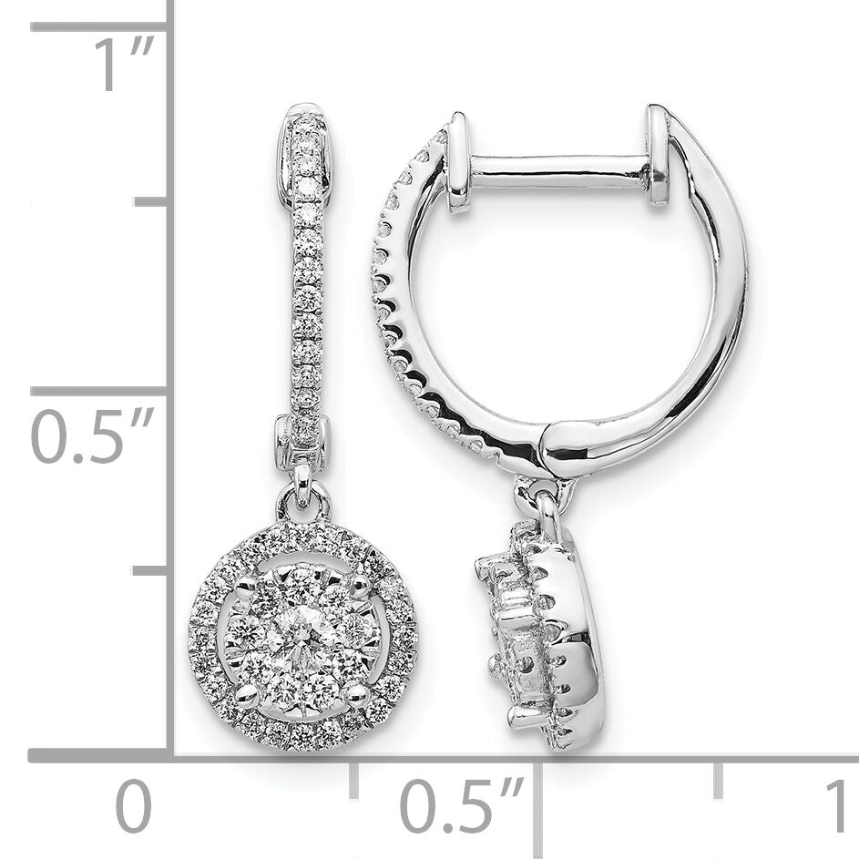 14k White Gold Diamond Hinged Hoop Earrings-EM5543-050-WA