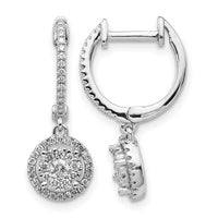 14k White Gold Diamond Hinged Hoop Earrings-EM5543-050-WA