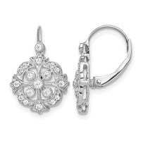 14k White Gold Diamond Leverback Earrings-EM5546-033-WA