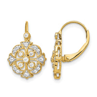 14k Diamond Leverback Earrings-EM5546-033-YA