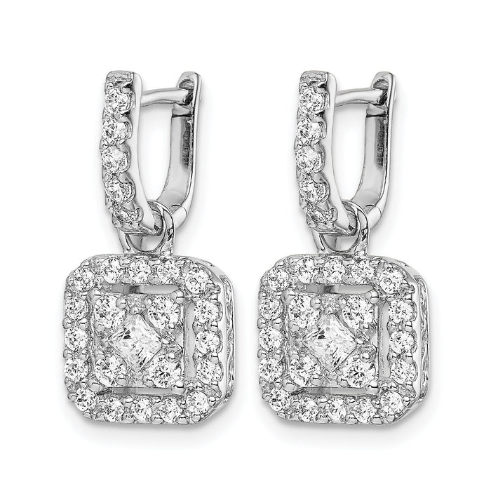 14k White Gold Diamond Hinged Earrings-EM5549-088-WA