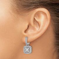 14k White Gold Diamond Hinged Earrings-EM5549-088-WA