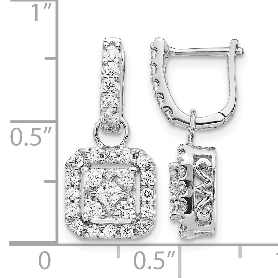 14k White Gold Diamond Hinged Earrings-EM5549-088-WA