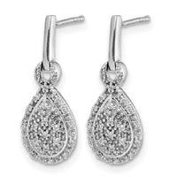 14k White Gold Diamond Teardrop Post Earrings-EM5554-016-WA