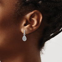 14k White Gold Diamond Teardrop Post Earrings-EM5554-016-WA