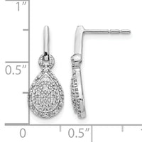 14k White Gold Diamond Teardrop Post Earrings-EM5554-016-WA