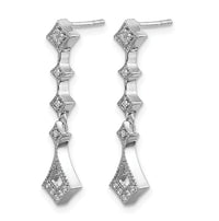 14k White Gold Diamond Vintage Earrings-EM5555-010-WA