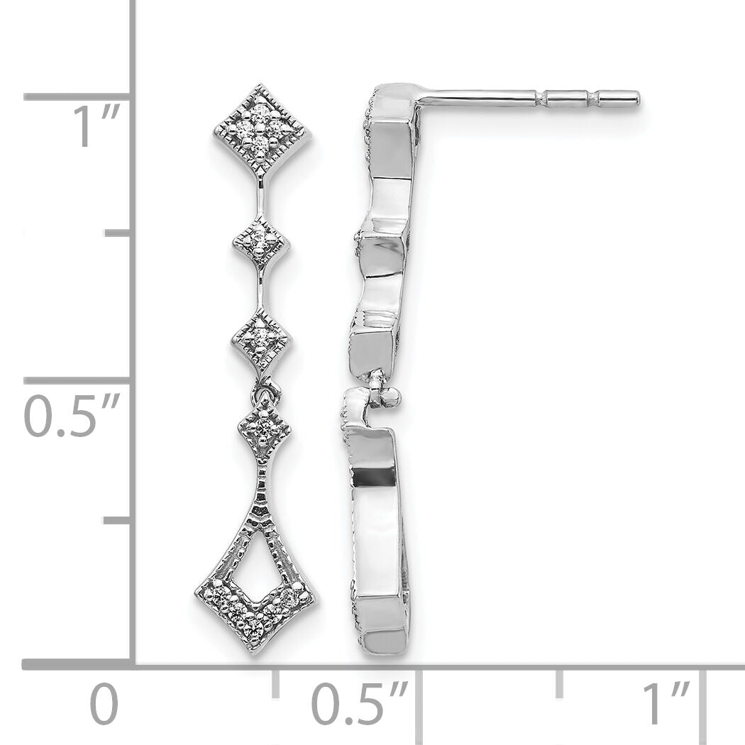 14k White Gold Diamond Vintage Earrings-EM5555-010-WA