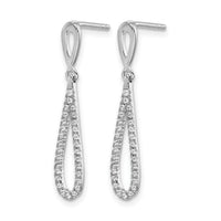 14k White Gold Polished Diamond Teardrop Dangle Post Earrings-EM5556-020-WA