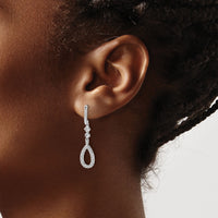 14k White Gold Diamond Teardrop Earrings-EM5558-025-WA