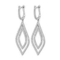 14k White Gold Diamond Teardrop Hinged Dangle Earrings-EM5562-110-WA