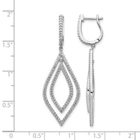 14k White Gold Diamond Teardrop Hinged Dangle Earrings-EM5562-110-WA