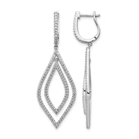 14k White Gold Diamond Teardrop Hinged Dangle Earrings-EM5562-110-WA