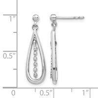 14k White Gold Diamond Teardrop Post Earrings-EM5563-004-WA