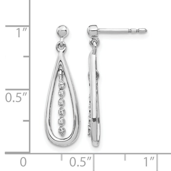 14k White Gold Diamond Teardrop Post Earrings-EM5563-004-WA