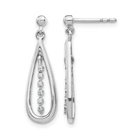14k White Gold Diamond Teardrop Post Earrings-EM5563-004-WA