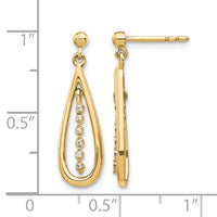 14k Diamond Teardrop Post Earrings-EM5563-004-YA