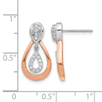 14k White and Rose Gold Diamond Post Dangle Earrings-EM5565-020-WRA