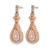 14k Rose Gold Polished Diamond Post Earrings-EM5566-040-RA
