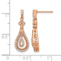 14k Rose Gold Polished Diamond Post Earrings-EM5566-040-RA