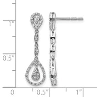14k White Gold Teardrop Diamond Dangle Earrings-EM5571-025-WA