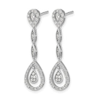 14k White Gold Teardrop Diamond Dangle Earrings-EM5571-033-WA