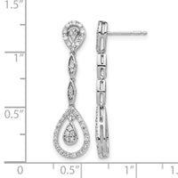 14k White Gold Teardrop Diamond Dangle Earrings-EM5571-033-WA