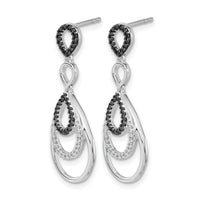 14k White Gold Black and White Diamond Post Earrings-EM5572-040-WA