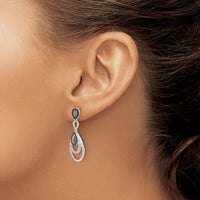 14k White Gold Black and White Diamond Post Earrings-EM5572-040-WA