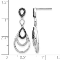 14k White Gold Black and White Diamond Post Earrings-EM5572-040-WA