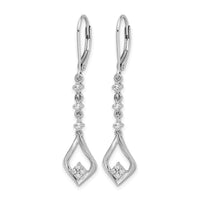 14k White Gold Diamond Leverback Dangle Earrings-EM5573-020-WA