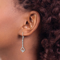 14k White Gold Diamond Leverback Dangle Earrings-EM5573-020-WA