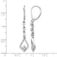 14k White Gold Diamond Leverback Dangle Earrings-EM5573-020-WA
