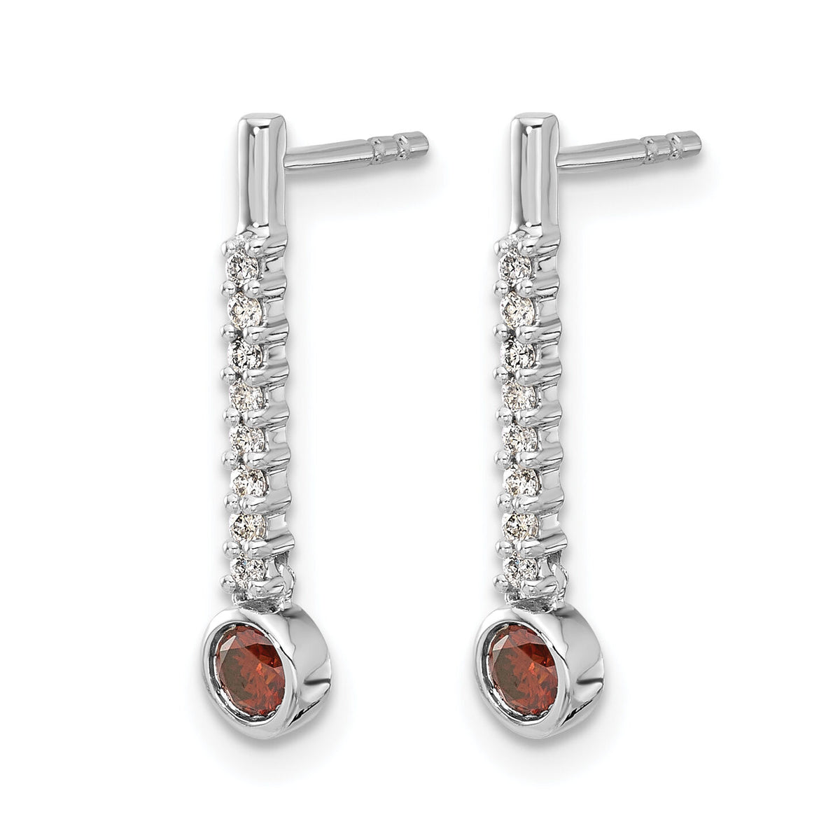 14k White Gold Red/White Diamond Earrings-EM5577-RD-033-WA